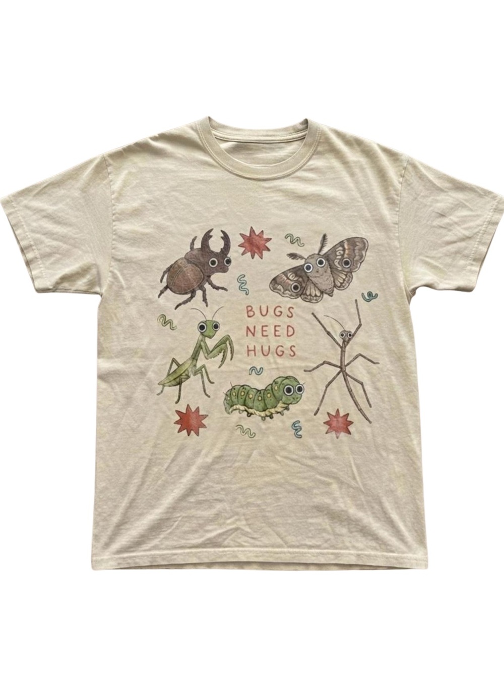 Gildan 'Bugs Need Hugs' Graphic Tee - Cream